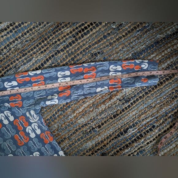 Crown & Ivy Beach Blue 1/2 Zip L/S Top Women's S Flip Flop Novelty Print… - Picture 6 of 7